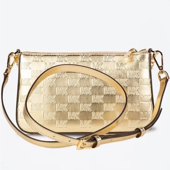 Michael Kors jet set travel pouchette pale gold - Picture 2 of 9